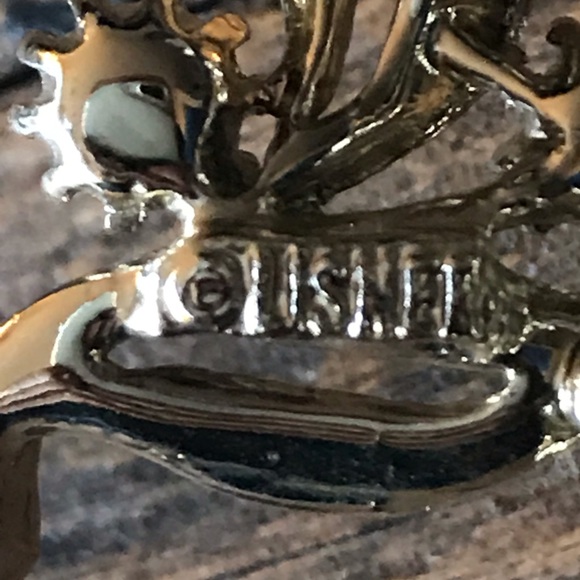 Vintage Iridescent stones with gold leaves brooch - Picture 5 of 6